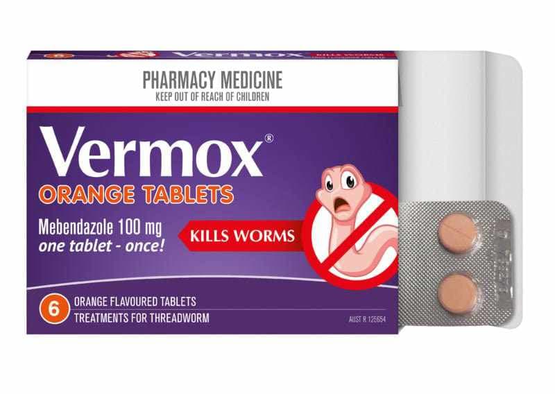 Vermox Orange Tablets 6s