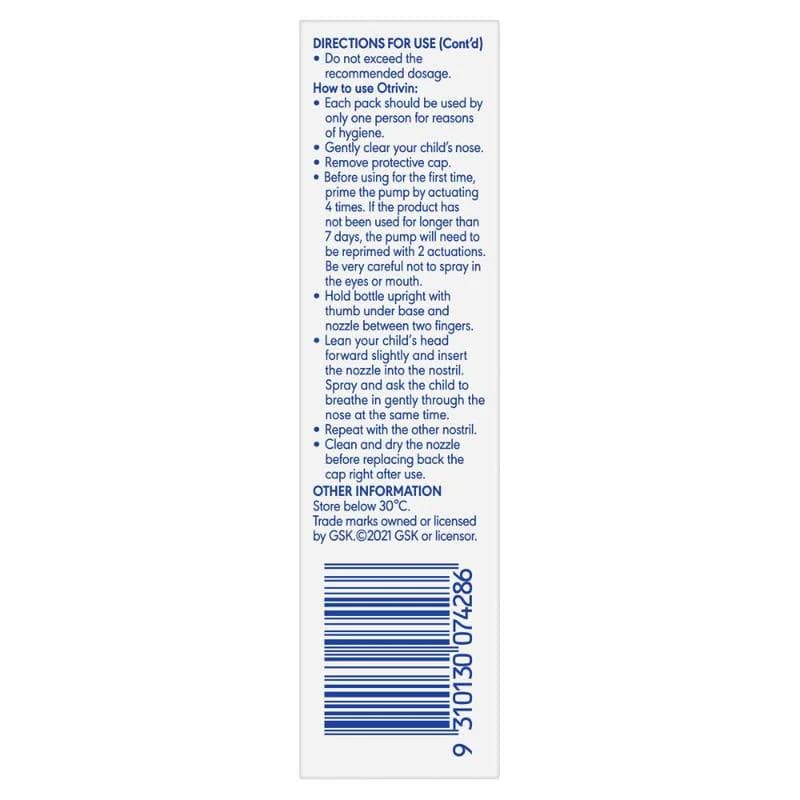 Otrivin Junior Nasal Spray 10ml