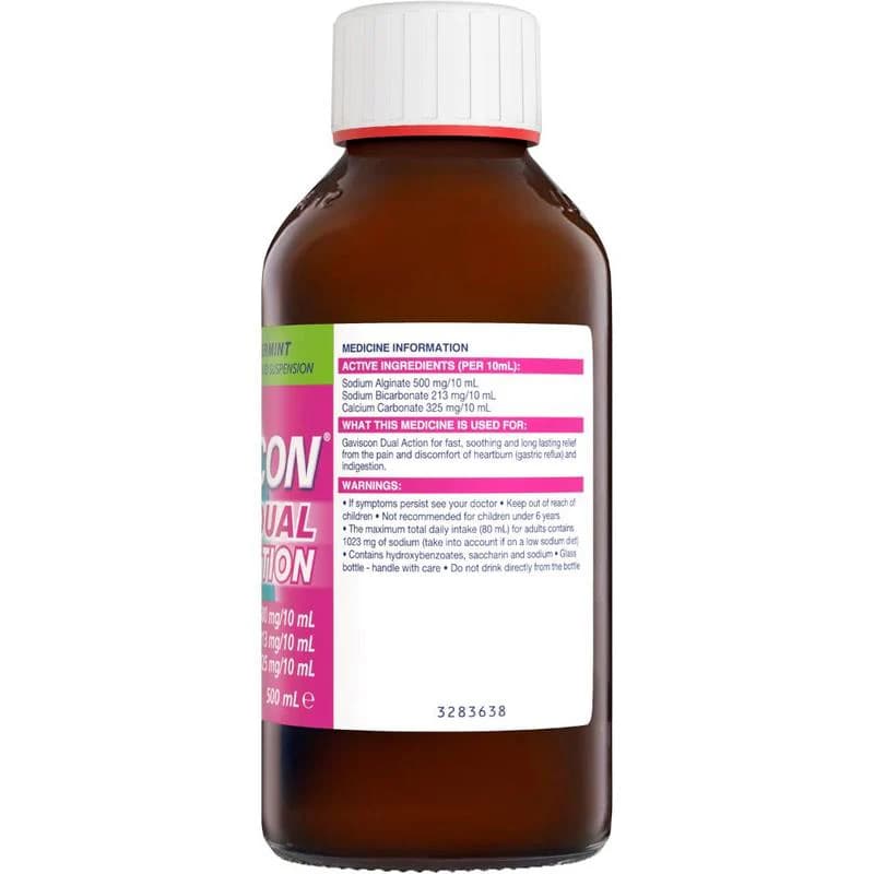 Gaviscon Dual Action Peppermint 500ml