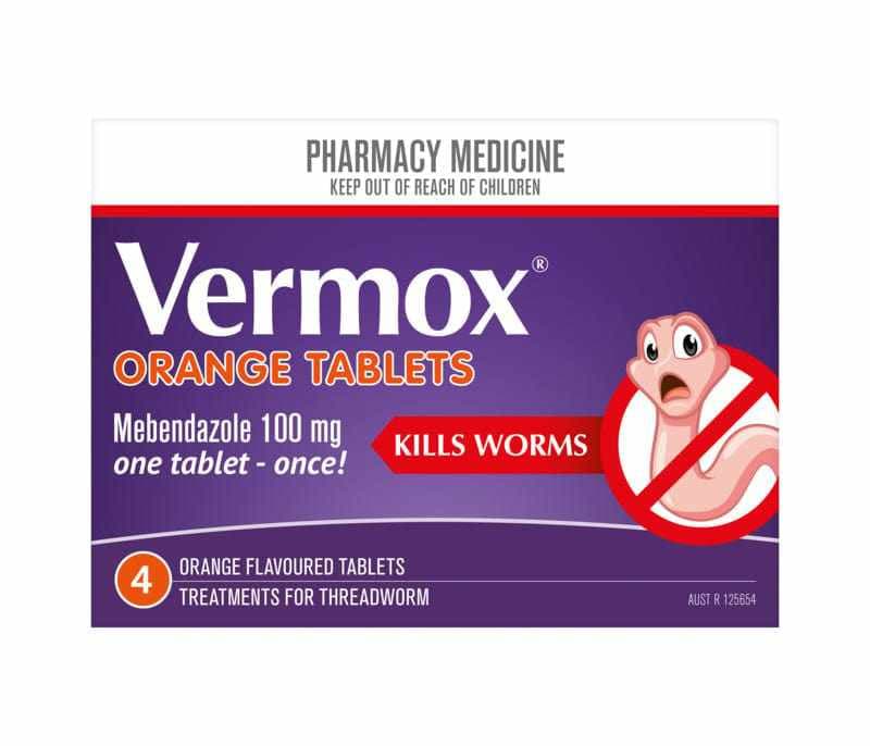 Vermox Orange Tablets 4s
