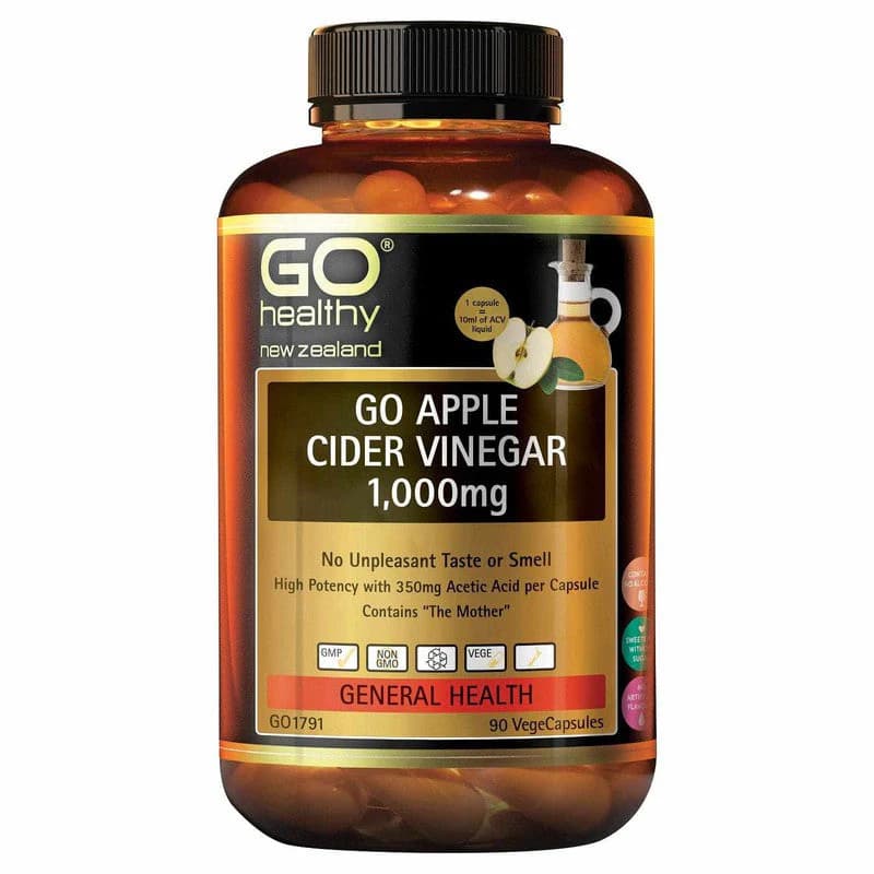GO Healthy GO Apple Cider Vinegar 1,000mg VegeCapsules 90s